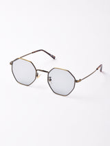 【3色展開】カラーレンズサングラス アンティークゴールド×グリーン