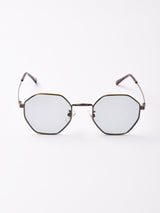 【3色展開】カラーレンズサングラス アンティークゴールド×グリーン