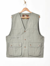 ワンポイント刺繍 ハンティングベスト