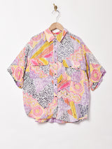 総柄 半袖シャツ