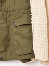 リメイク アランニット×ミリタリージャケット