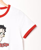 【2色展開】Meridian 「Betty Boop」クロップド リンガーTシャツ