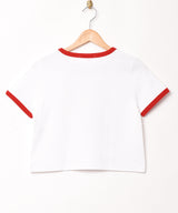 【2色展開】Meridian 「Betty Boop」クロップド リンガーTシャツ