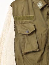 リメイク アランニット×ミリタリージャケット