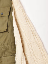 リメイク アランニット×ミリタリージャケット