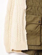 リメイク アランニット×ミリタリージャケット