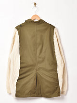 リメイク アランニット×ミリタリージャケット