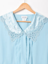 レースカラー 長袖ワンピース