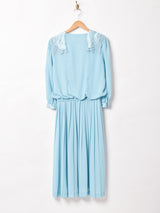 レースカラー 長袖ワンピース