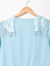 レースカラー 長袖ワンピース