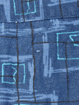 総柄 リネン混 半袖シャツ