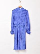 ベルト付き 花柄 長袖ワンピース