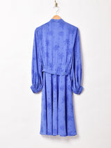 ベルト付き 花柄 長袖ワンピース