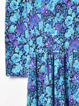 アメリカ製 レースデザイン 花柄 長袖ワンピース