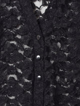 ノーカラー 長袖 レーストップス