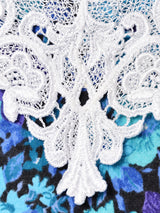 アメリカ製 レースデザイン 花柄 長袖ワンピース