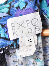 アメリカ製 レースデザイン 花柄 長袖ワンピース