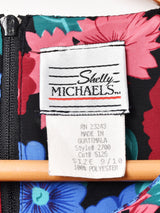 七分袖 花柄 長袖ワンピース