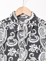 総柄 モノトーン 半袖シャツ