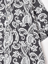 総柄 モノトーン 半袖シャツ