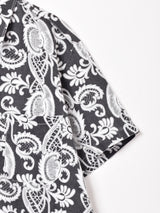 総柄 モノトーン 半袖シャツ