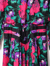 アメリカ製 花柄 長袖ワンピース