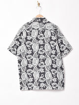 総柄 モノトーン 半袖シャツ