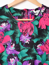 アメリカ製 花柄 長袖ワンピース