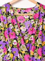 ベルト付き カシュクール 花柄ワンピース