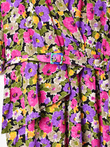 ベルト付き カシュクール 花柄ワンピース