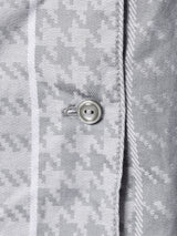 ノーカラー 総柄 デザインシャツ