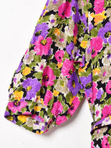 ベルト付き カシュクール 花柄ワンピース