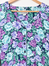 アメリカ製 花柄 長袖ロングワンピース