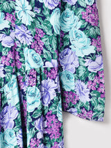 アメリカ製 花柄 長袖ロングワンピース