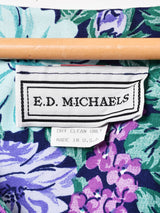 アメリカ製 花柄 長袖ロングワンピース