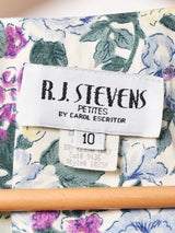 アメリカ製  ベルト付き 花柄 長袖 ワンピース