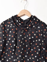 ドット メタリック シアーブラウス