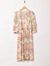 アメリカ製 花柄 七分袖 ワンピース