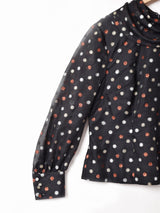 ドット メタリック シアーブラウス