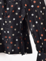 ドット メタリック シアーブラウス