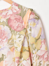 アメリカ製 花柄 七分袖 ワンピース