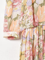 アメリカ製 花柄 七分袖 ワンピース