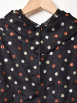 ドット メタリック シアーブラウス