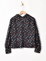 ドット メタリック シアーブラウス