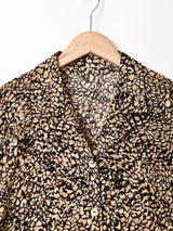 総柄 フロッキー オープンカラー シアーシャツ