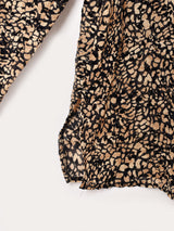 総柄 フロッキー オープンカラー シアーシャツ