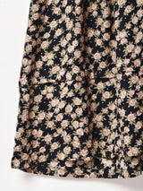 花柄 フロントオープン 長袖ワンピース