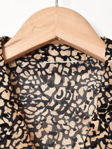 総柄 フロッキー オープンカラー シアーシャツ