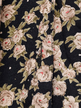 花柄 フロントオープン 長袖ワンピース