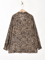 総柄 フロッキー オープンカラー シアーシャツ
